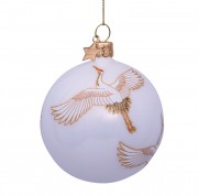 Новогоднее украшение White opal w/crane birds allover